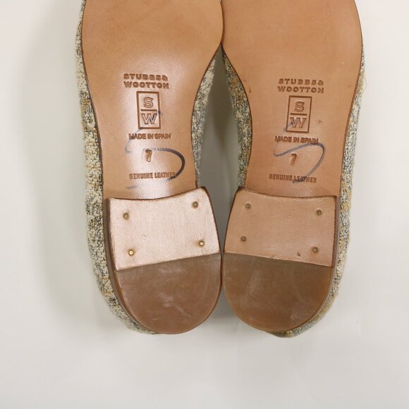 NEW Stubbs & Wootton Tan, Cream And Black Size 7 Slippers - Picture 7 of 8